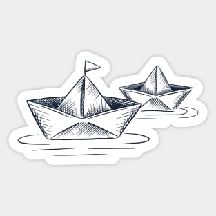 Paper Boat Ship Sticker